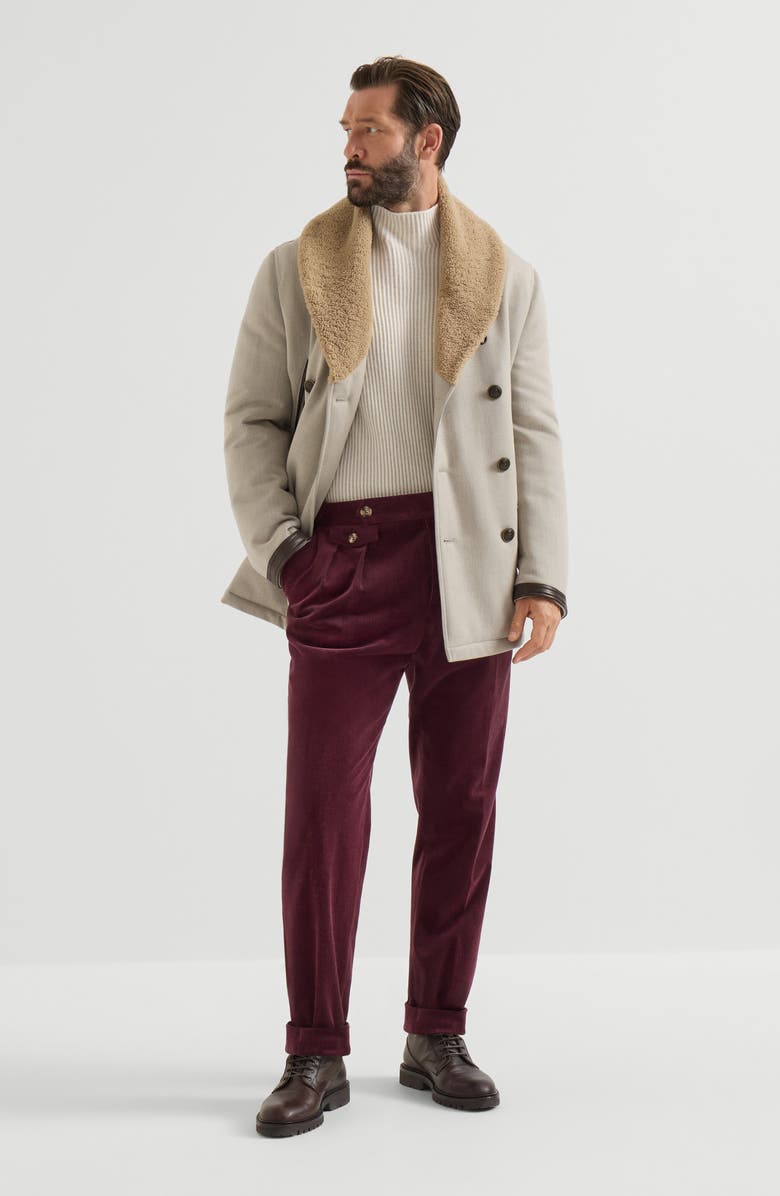 Brunello Cucinelli Cashmere English rib turtleneck sweater, Alternate, color, Panama
