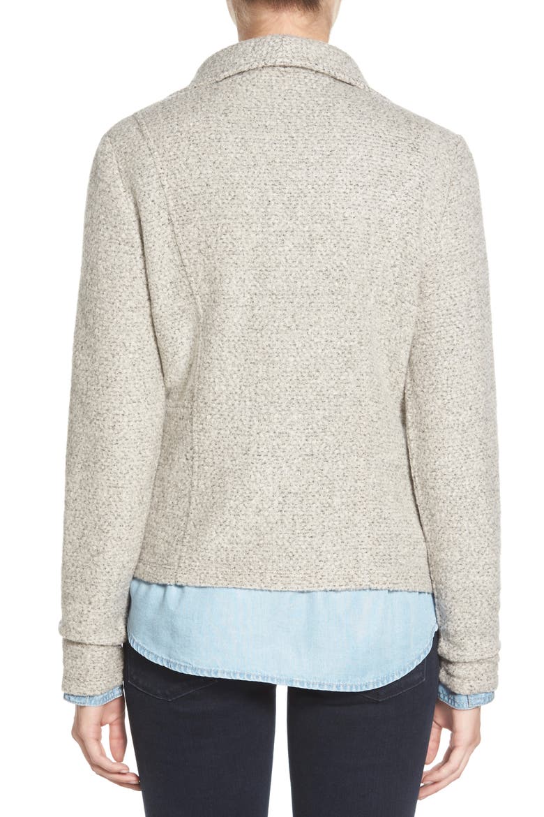 Knit Moto Jacket, Alternate, color, HEATHER GREY