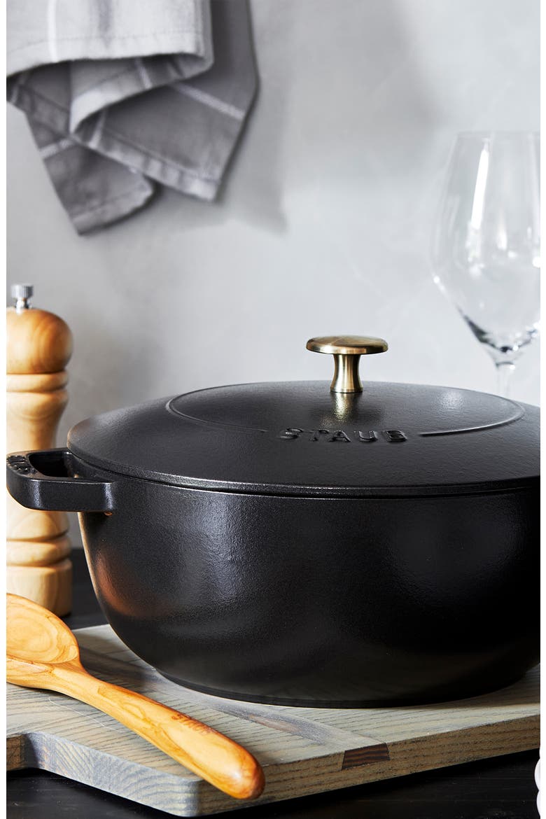 3.75-Quart Enameled Cast Iron French Oven, Alternate, color, BLACK