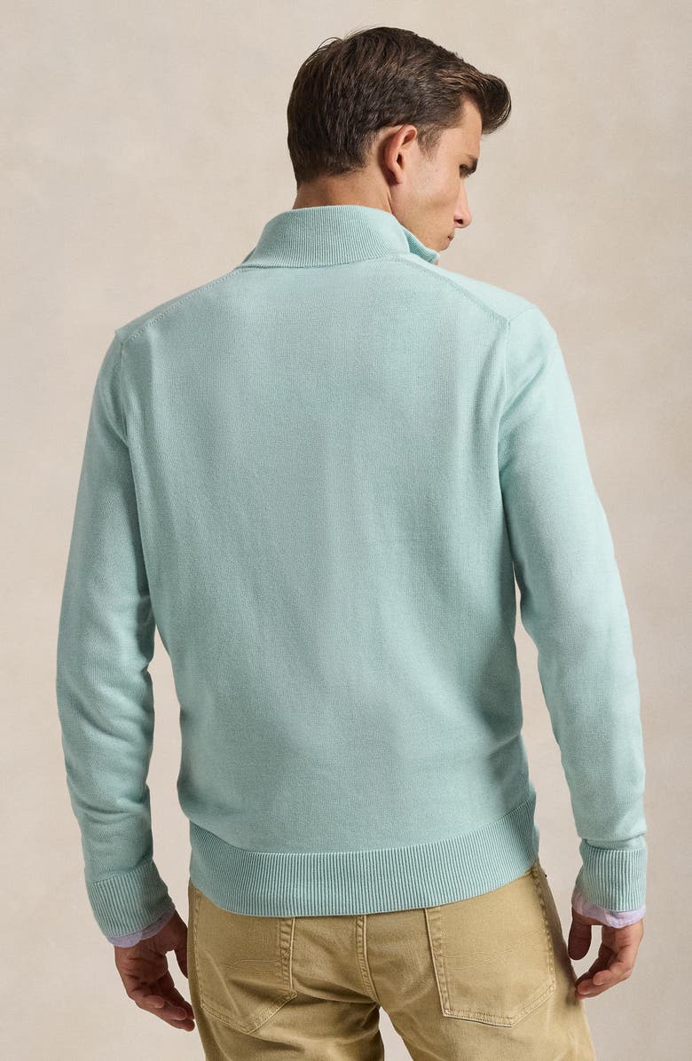 Polo Ralph Lauren Quarter Zip Cotton Sweater, Alternate, color, Pale Blue