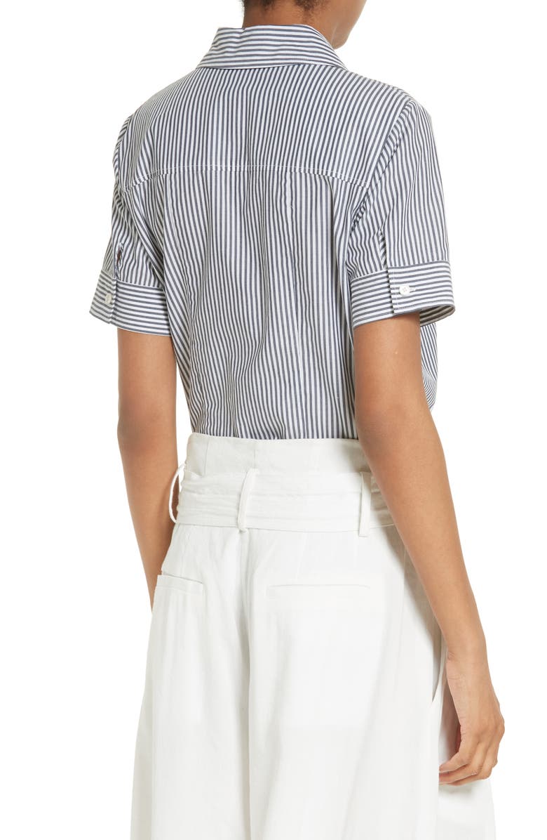 Tanya Taylor Evie Embroidered Stripe Top, Alternate, color, 
