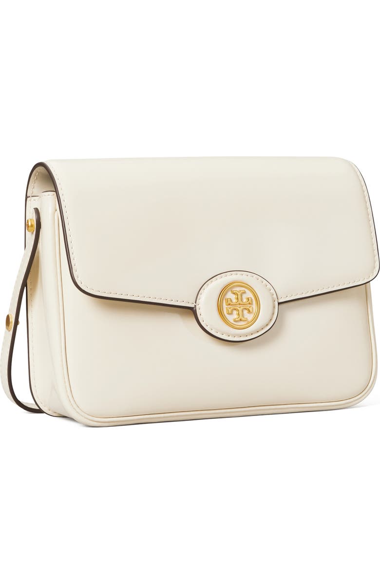 Tory Burch Robinson Spazzolato Leather Shoulder Bag, Alternate, color, Shea Butter