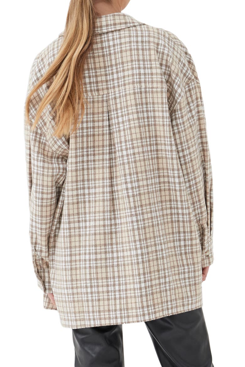 Coralie Check Button-Up Shirt, Alternate, color, BEIGE AND WHITE CHECK