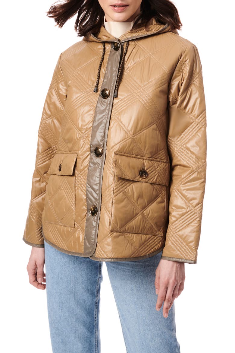 Hooded Nylon Quilted Liner Jacket, Main, color, GINGER ZINGER