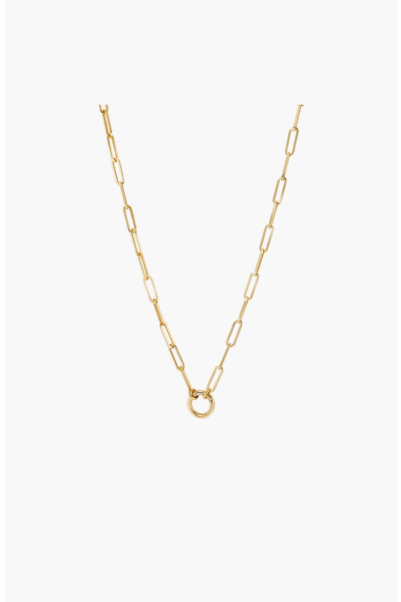 Paperclip Chain Charm Necklace, Alternate, color, Yellow Gold