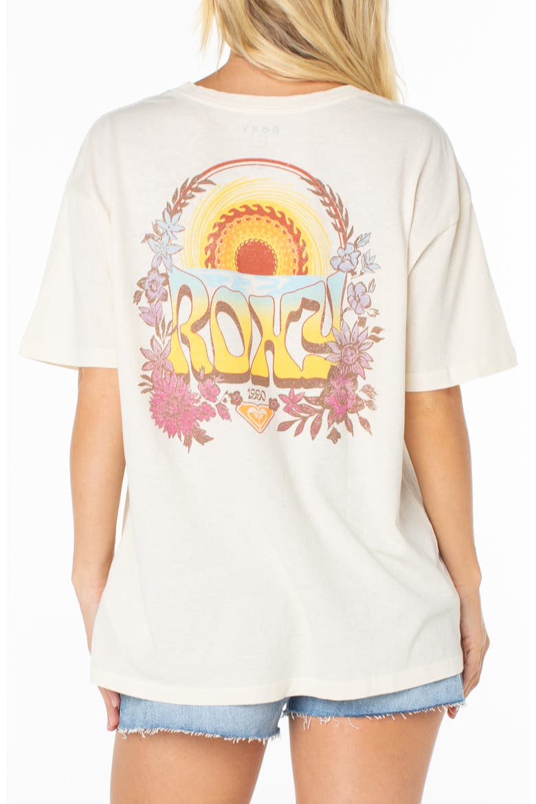 Sunset Oversize Cotton Graphic T-Shirt, Alternate, color, CLOUD DANCER