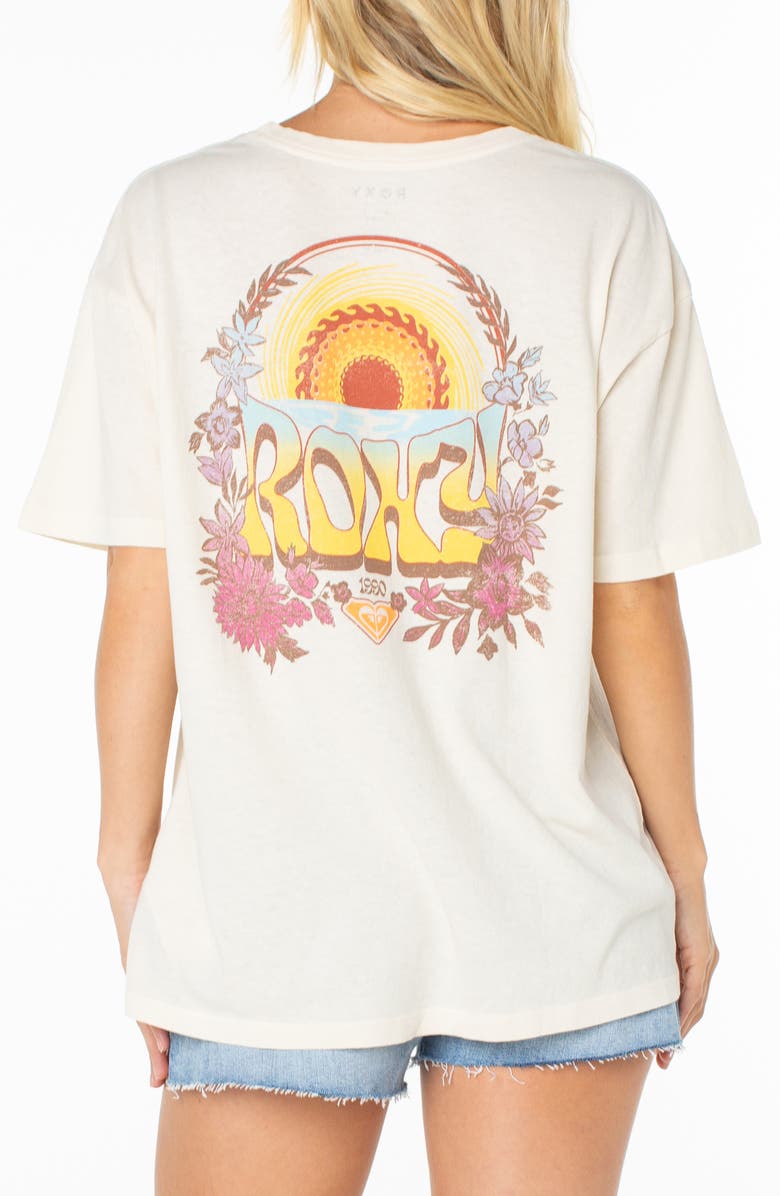 Roxy Sunset Oversize Cotton Graphic T-Shirt, Alternate, color,