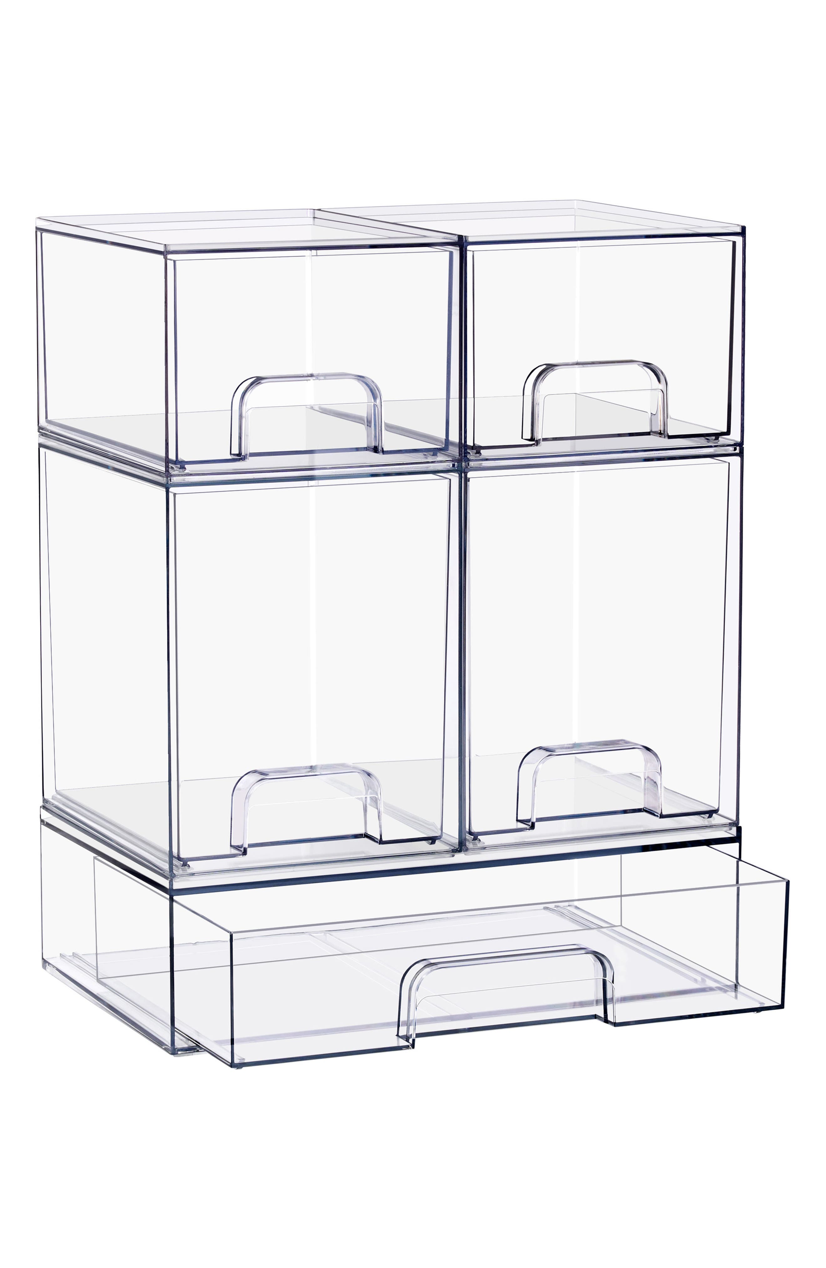 5-Piece Clear Stackable Storage Bins
