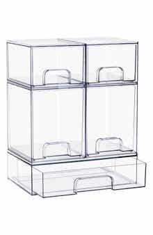 5-Piece Clear Stackable Storage Bins