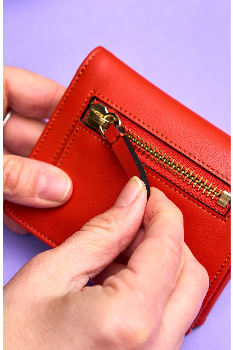 Joy French Wallet, Alternate, color, Orange