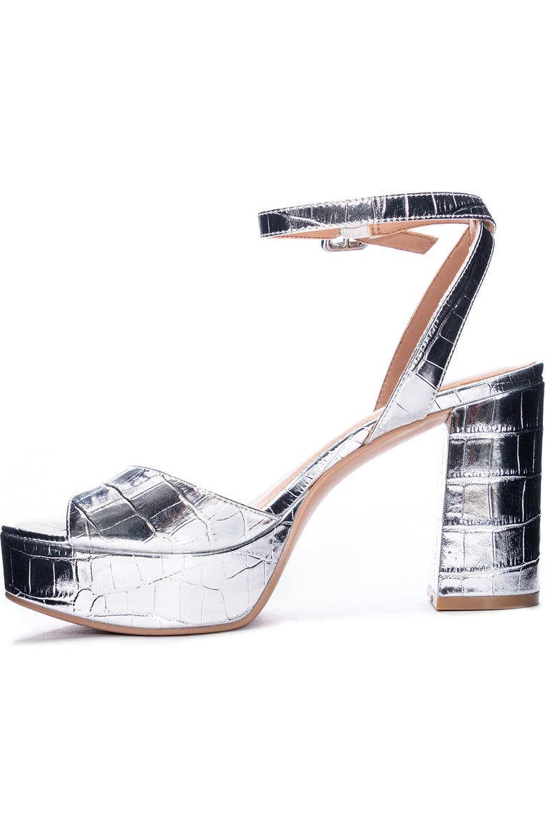 Chinese Laundry Theresa Platform Sandal, Alternate, color, Silver Patent Crocodile