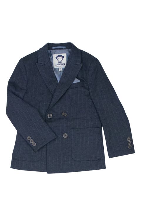 Kids' Pinstripe Double Breasted Blazer