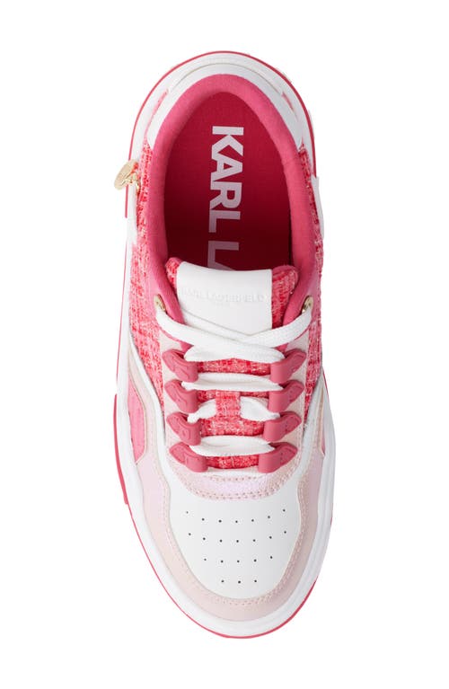 Shop Karl Lagerfeld Charna Lace Up Sneaker In Teaberry