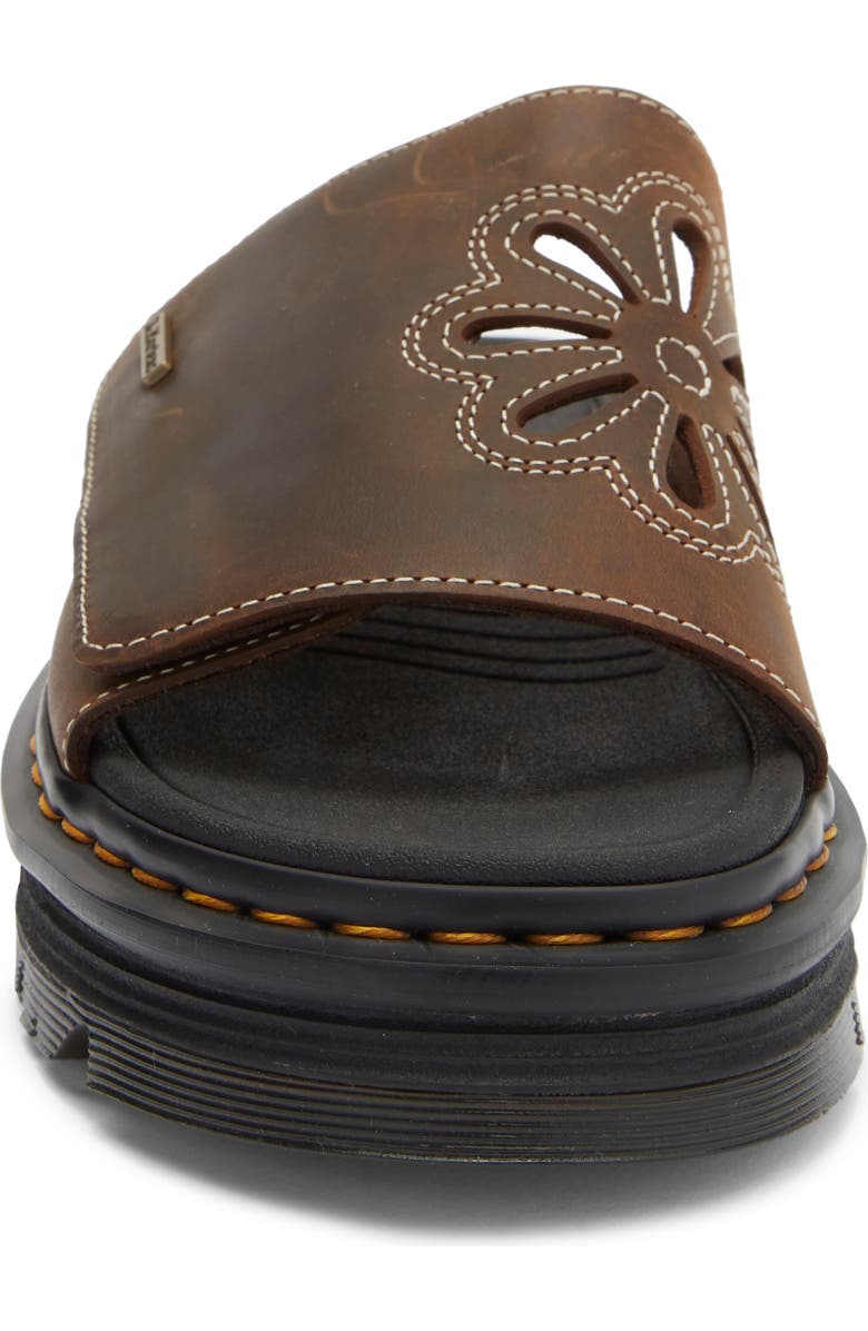 Dr. Martens ZebZag Flower Slide Sandal, Alternate, color, Dark Brown