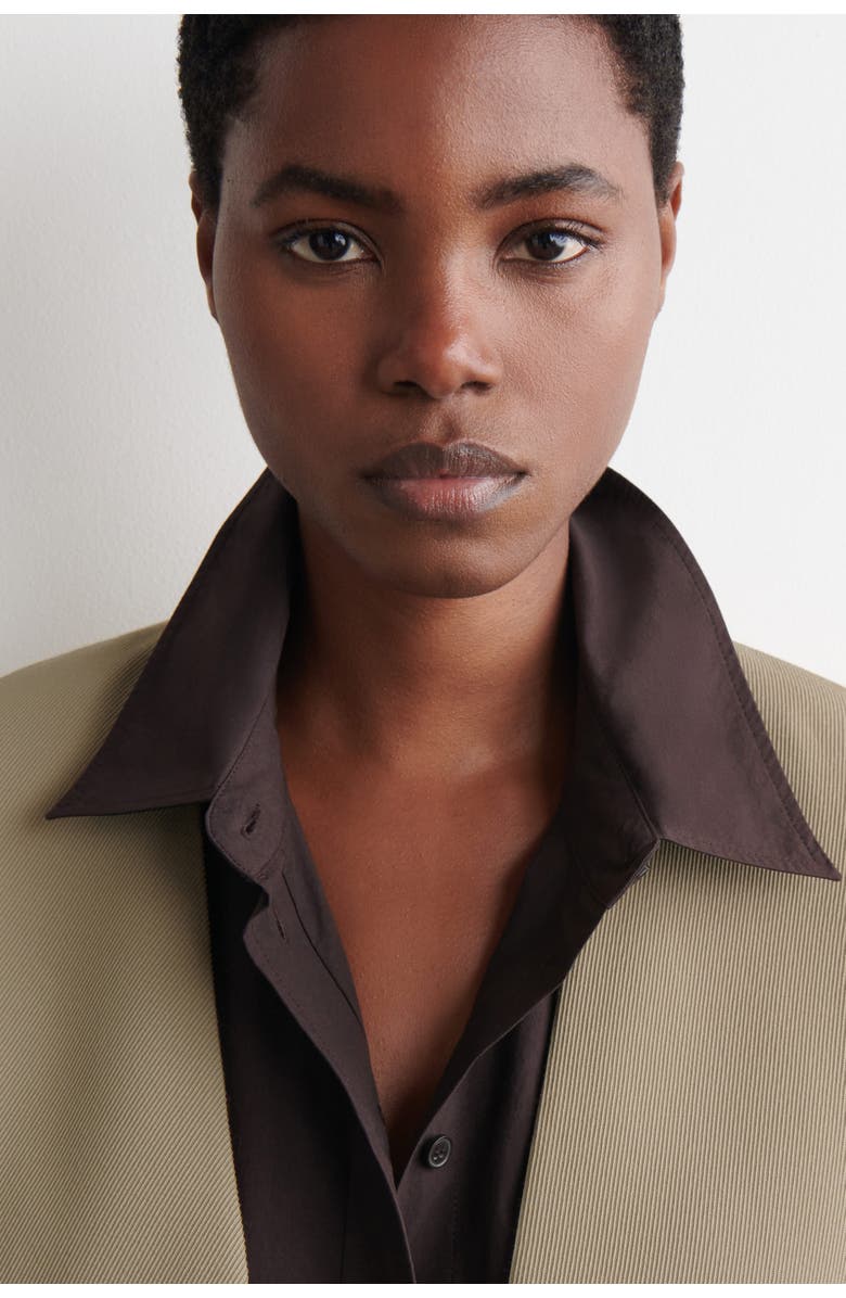 COS Collarless Wool-Twill Blazer, Alternate, color, Beige