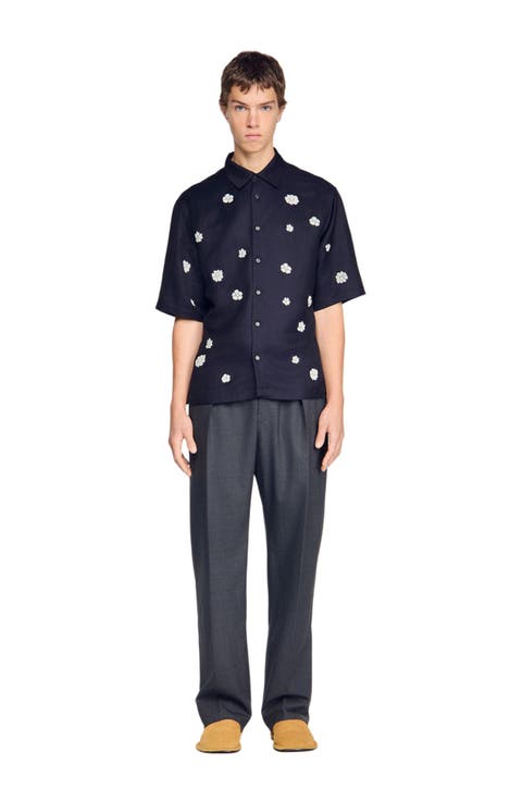 Loose-fit floral shirt