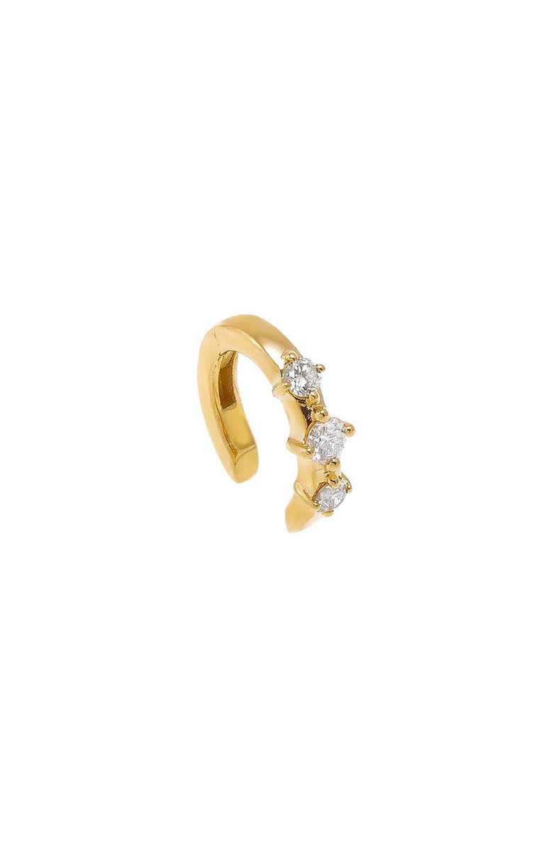 BY ADINA EDEN Diamond Triple Stone Ear Cuff Earring 14K, Main, color,
