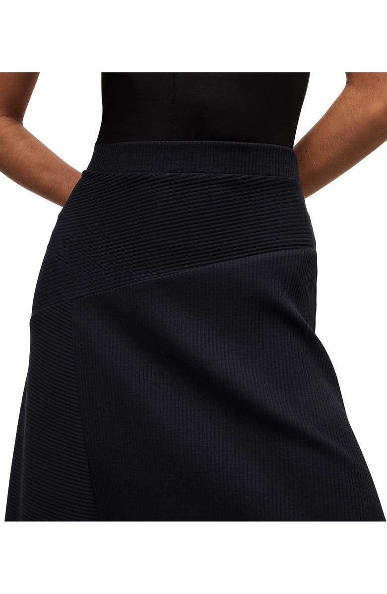 AllSaints Gia Rib Handkerchief Midi Skirt, Alternate, color, 