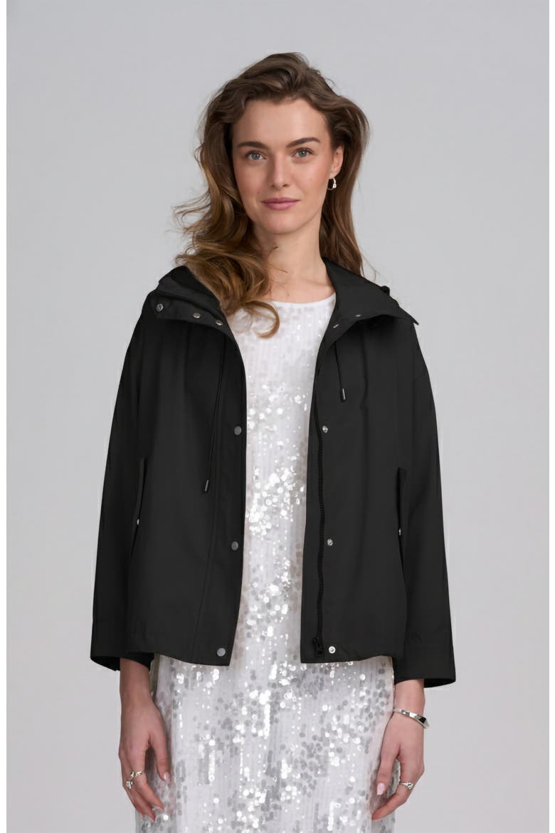 Hooded Cropped Parka Jacket, Main, color, BLACK