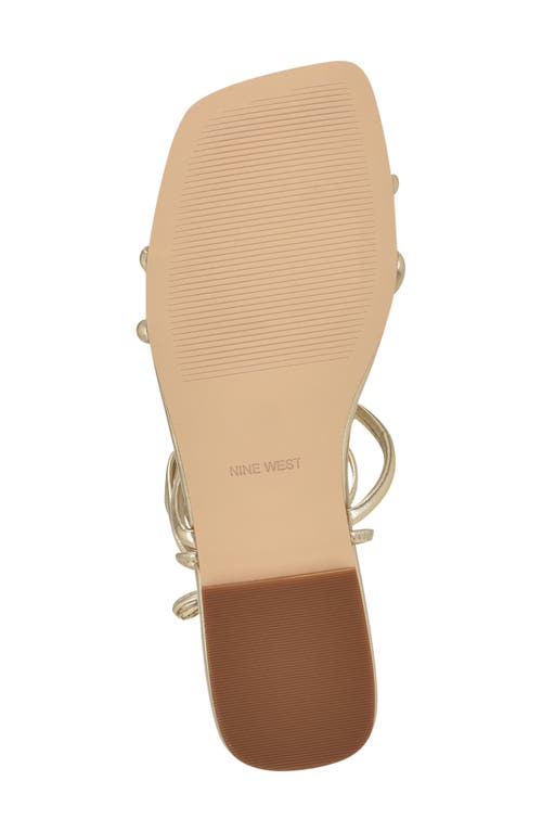 Nine West Mikila Ankle Wrap Sandal In Gold