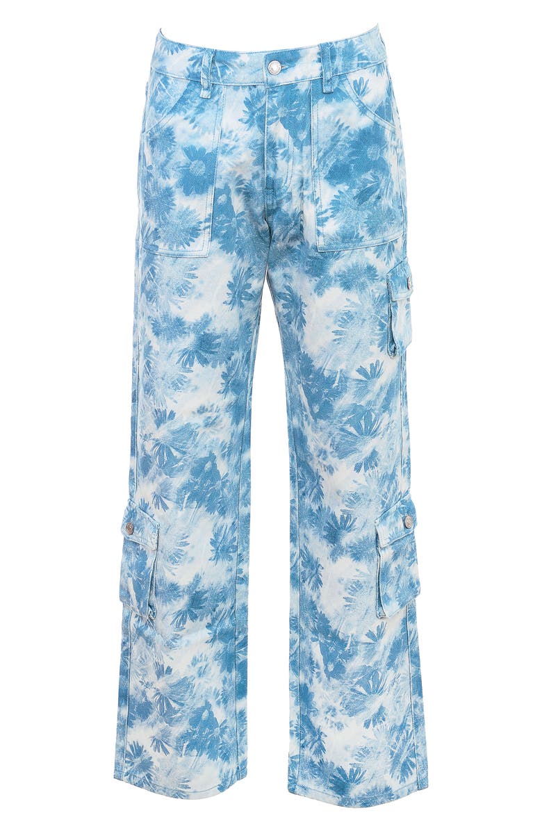 Mistress Rocks Floral Straight Leg Cargo Jeans, Alternate, color, 