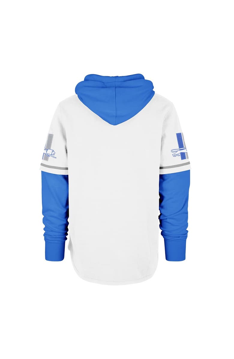 '47 Men's '47 White Detroit Lions Throwback Shortstop Pullover Hoodie, Alternate, color,