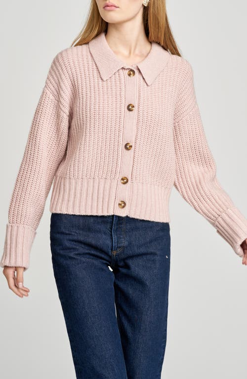 WAYF Bea Collared Cardigan in Rose  product