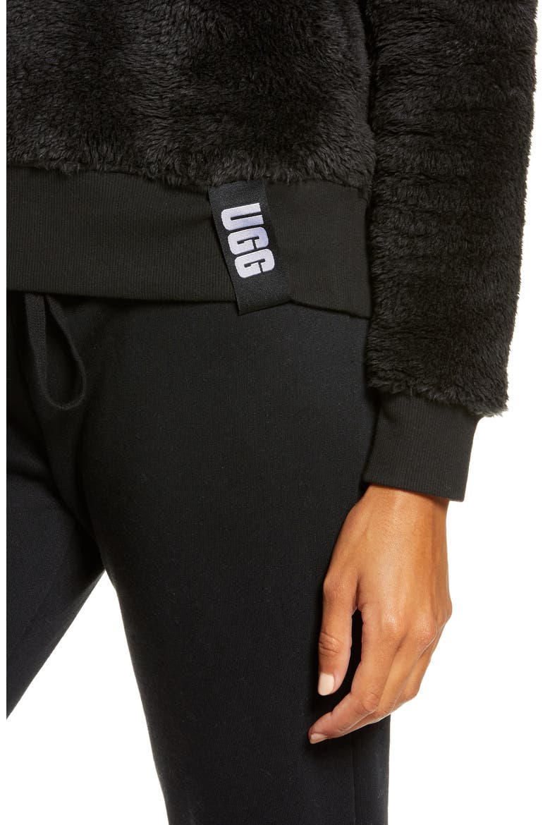 Prue Fleece Sweatshirt, Alternate, color, BLACK