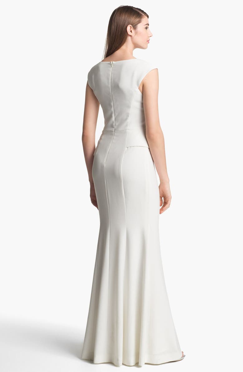 Black Halo Eve Laurel Berman Black Halo 'Wren' Crepe Peplum Gown, Alternate, color, 