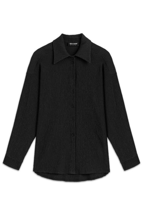 NOCTURNE NOCTURNE CRUMPLED FABRIC DRAPED SHIRT