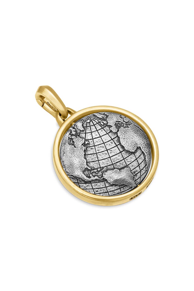 Earth and Moon Duality Amulet in Sterling Silver with 18K Yellow Gold, Alternate, color, STERLING SILVER WITH 18K GOLD