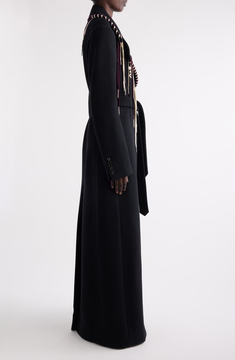 Dries Van Noten Rafaella Whipstitched Wool Blend Coat, Alternate, color, Black