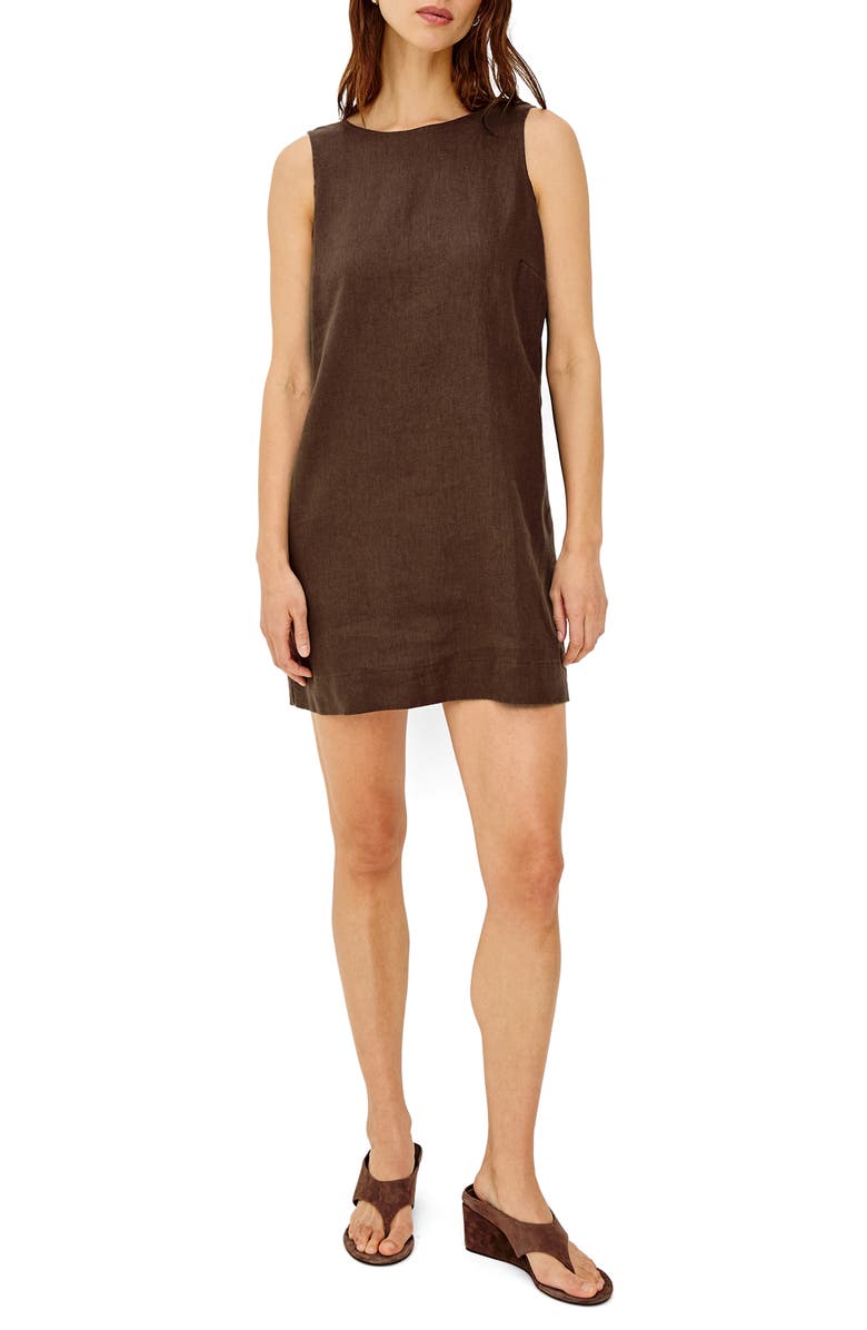 Rails Lindsey Linen Shift Dress, Main, color, Espresso