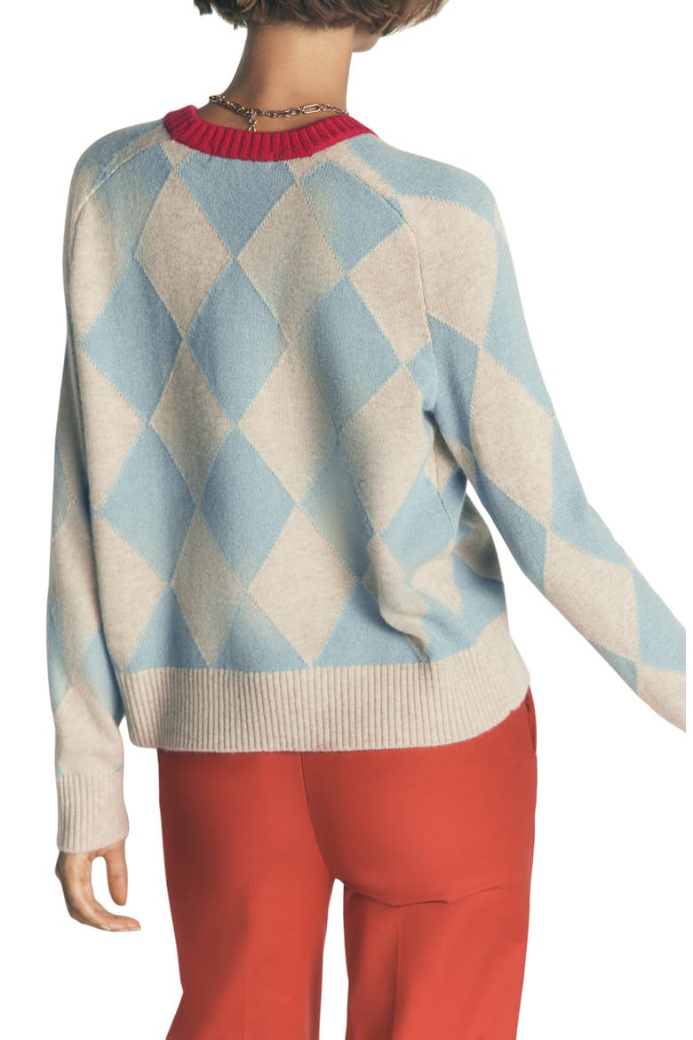 Ariadne Alpaca Blend Sweater, Alternate, color, BLUE, ARGYLE
