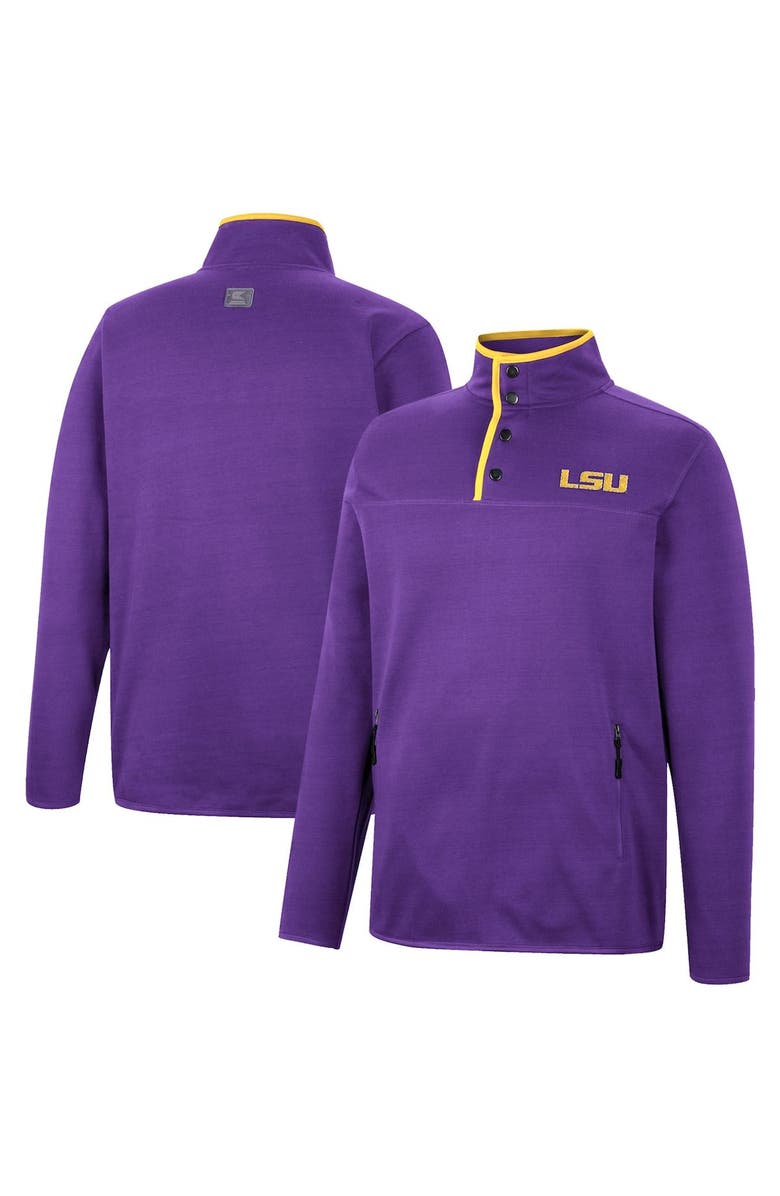 COLOSSEUM Men's Colosseum Purple LSU Tigers Rebound Quarter-Snap Jacket, Main, color, Purple