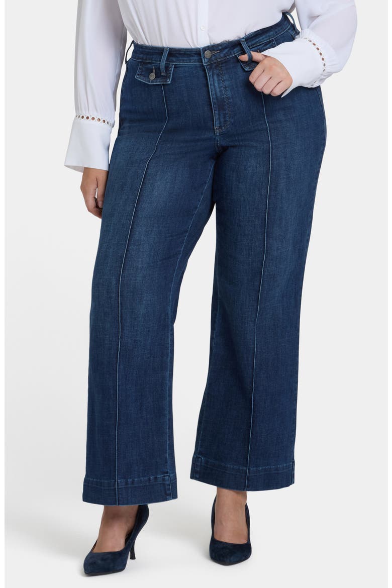 Teresa Slit Hem Wide Leg Jeans, Main, color, LOUVRE SAPPHIRE