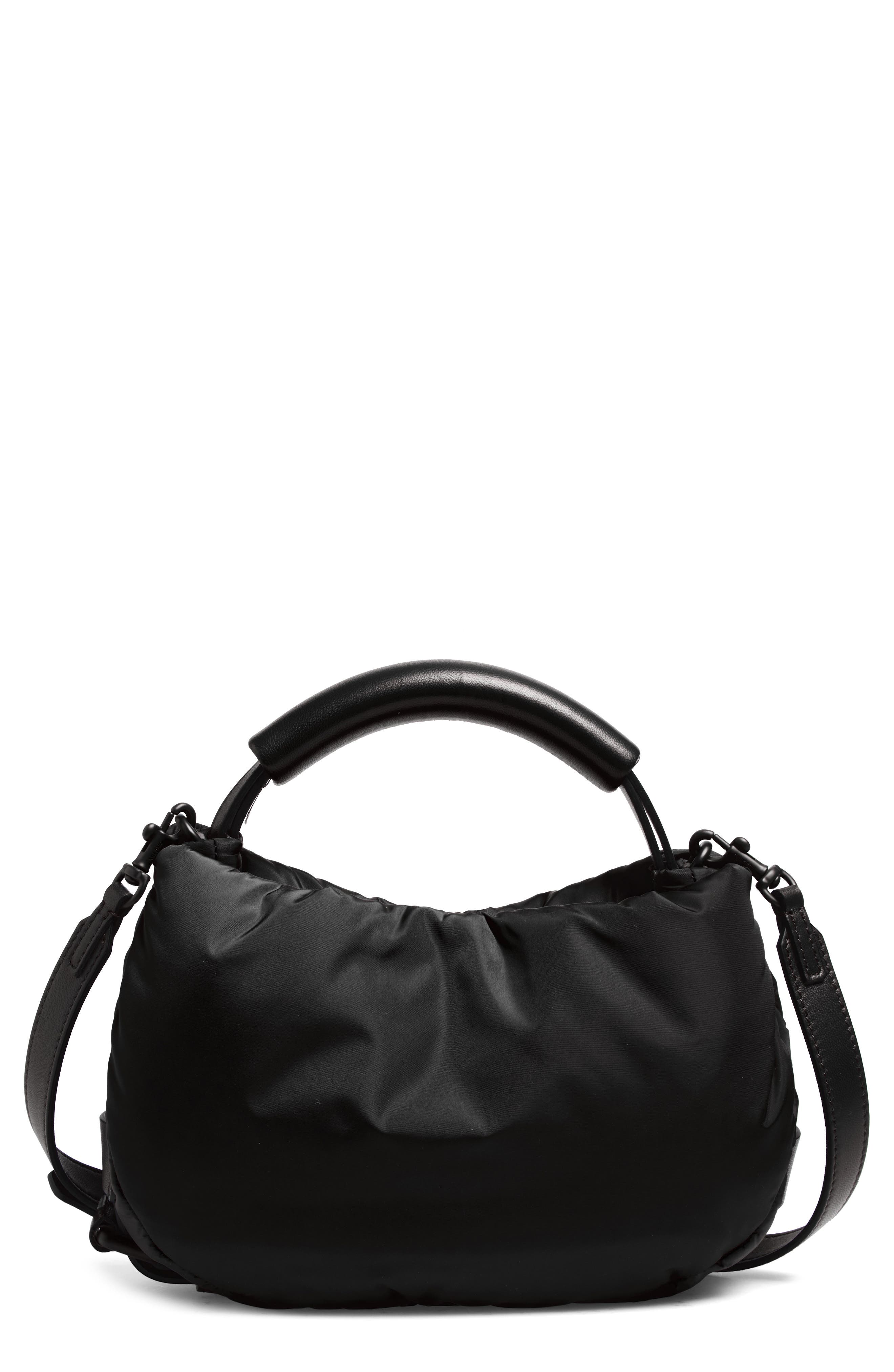 Moschino Handle Me Nylon Top Handle Bag, Main, color, Black 00B On2