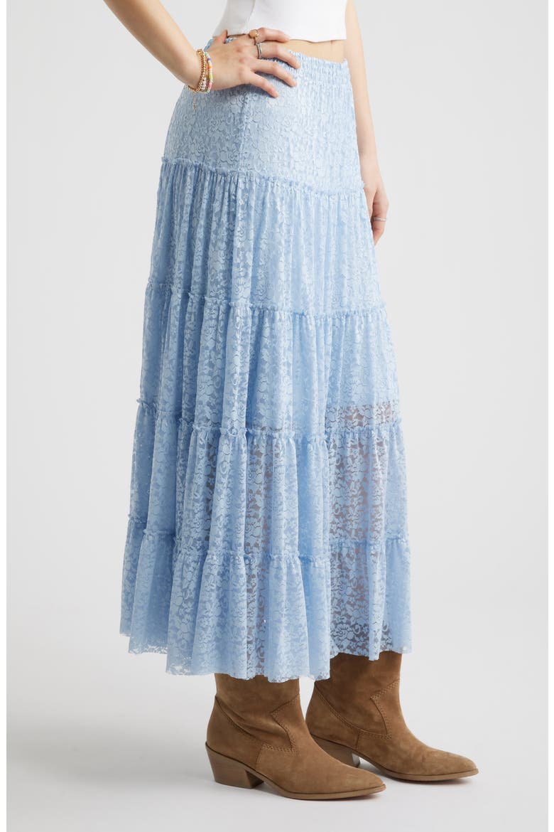 Lace Maxi Skirt, Alternate, color, BLUE BIRD