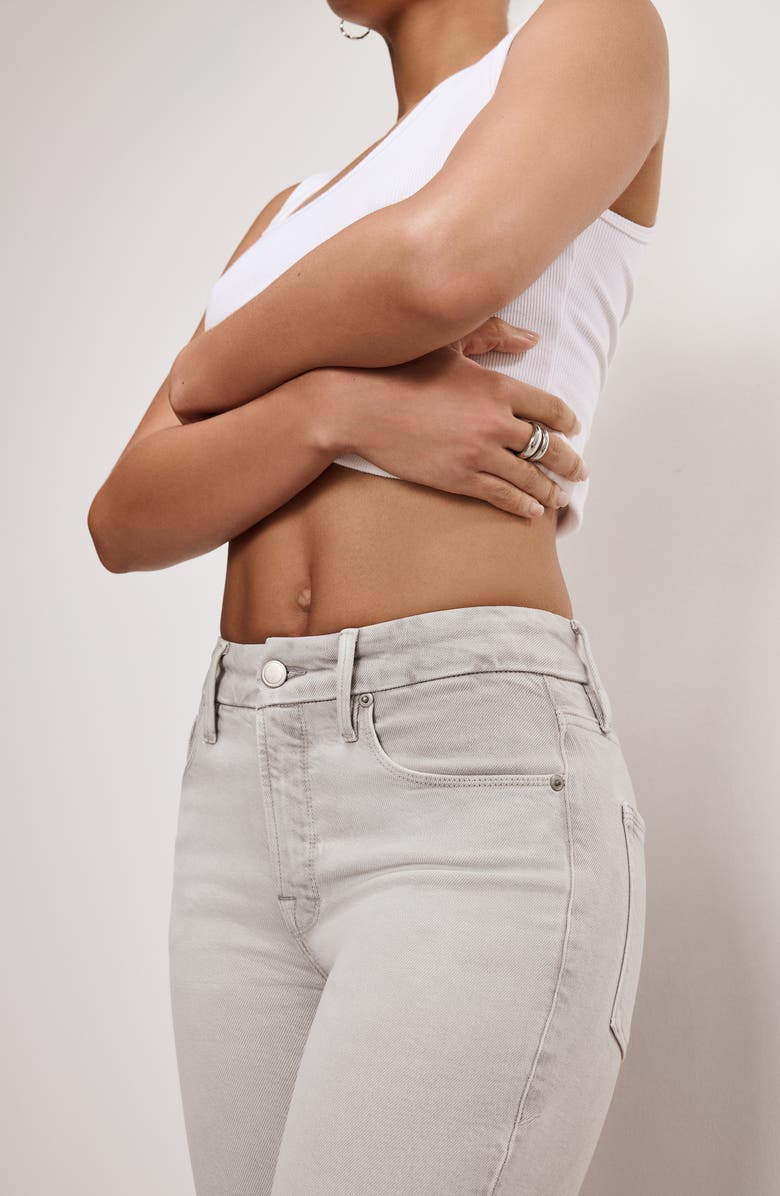 Good American Soft-Tech Good Legs Frayed Crop Mini Bootcut Jeans, Alternate, color, Amulet003