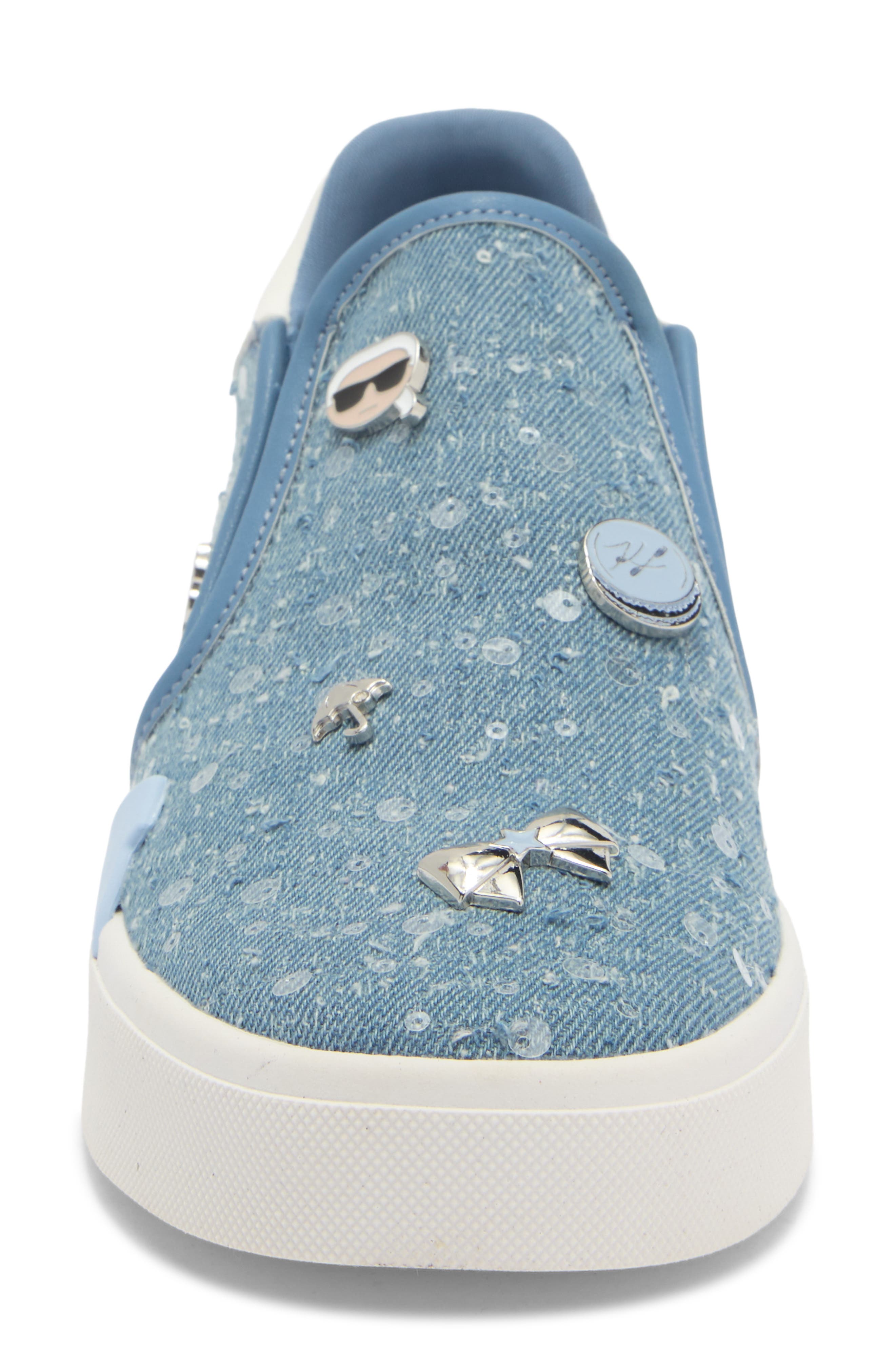 KARL LAGERFELD PARIS Maude Slip-On Sneaker, Alternate, color, Light Blue