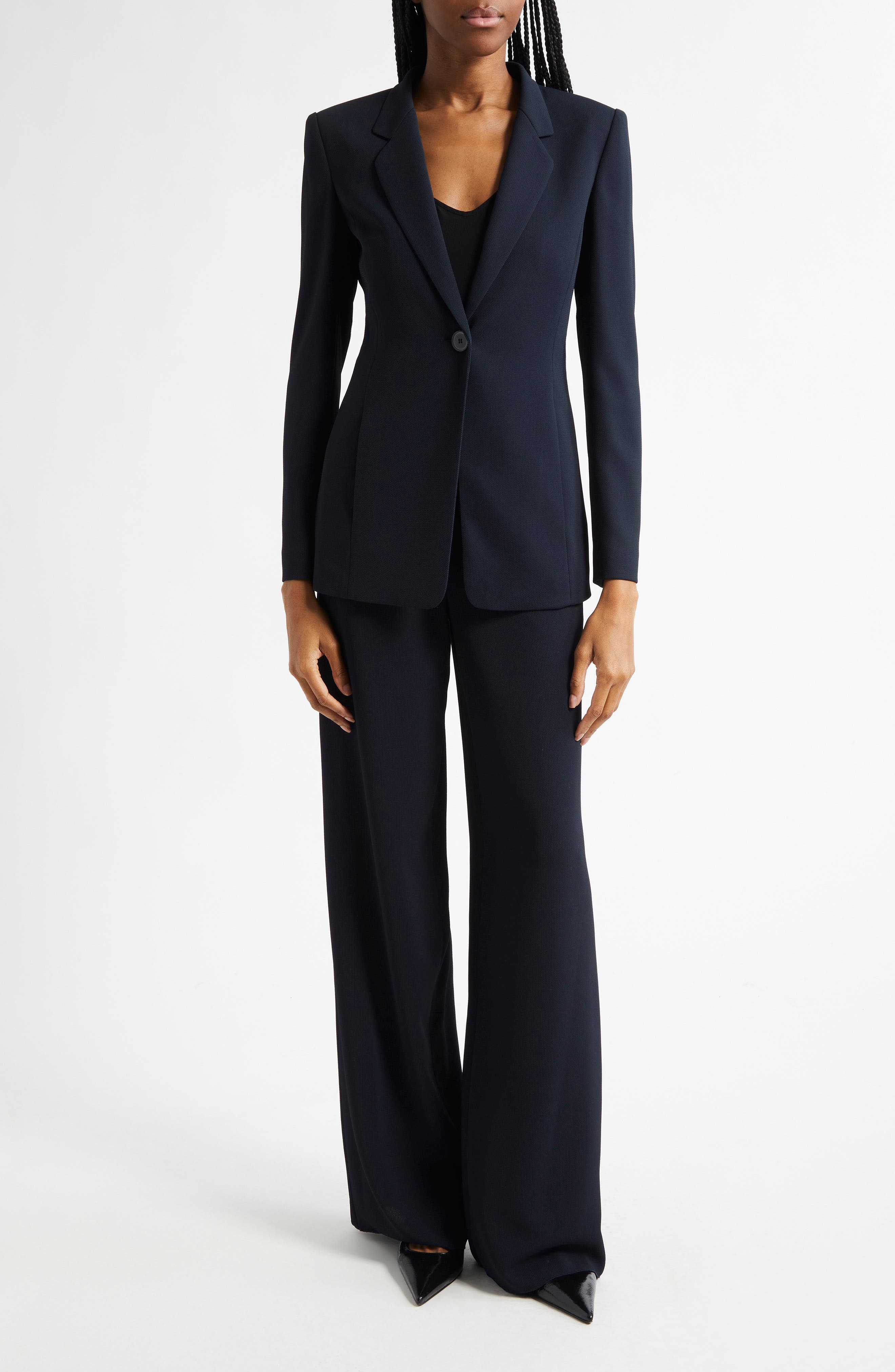 Textured One-Button Blazer - image 2