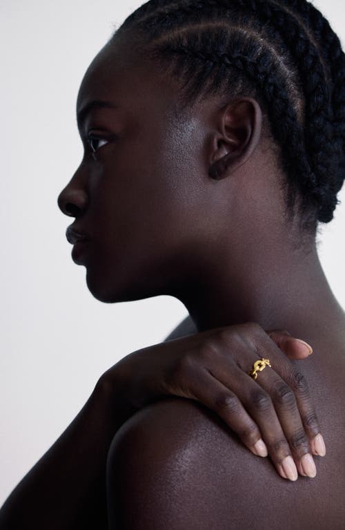 Kellery Link Curb Chain Ring In Gold
