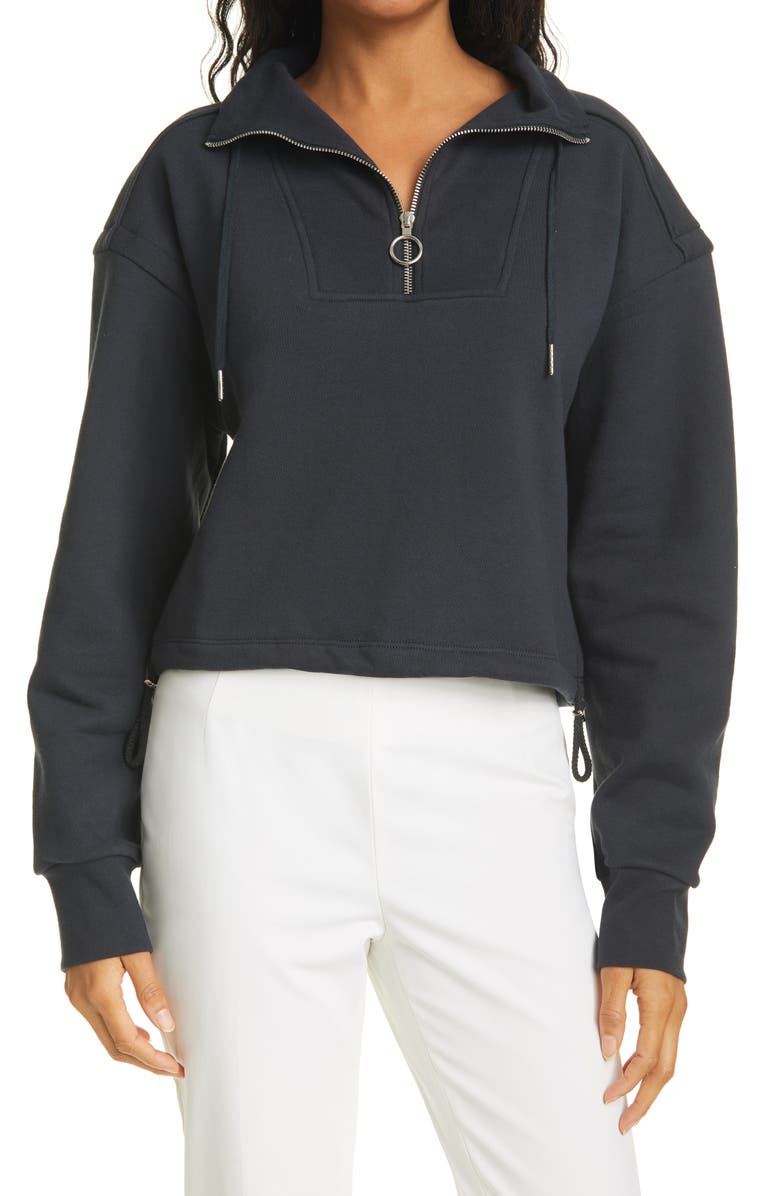 Jonathan Simkhai Standard Organic Cotton Quarter Zip Sweatshirt, Main, color, 