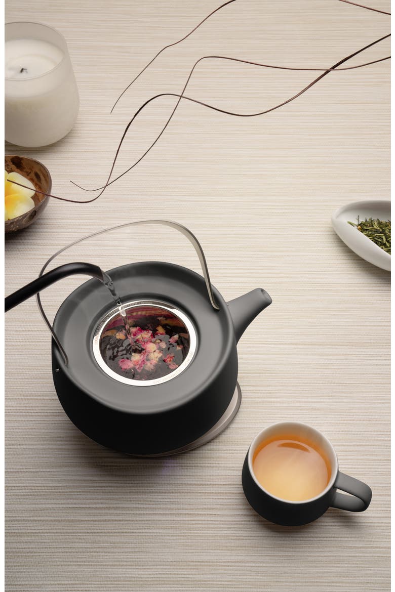 Leiph Self-Heating Teapot Set, Alternate, color, INKSTONE BLACK