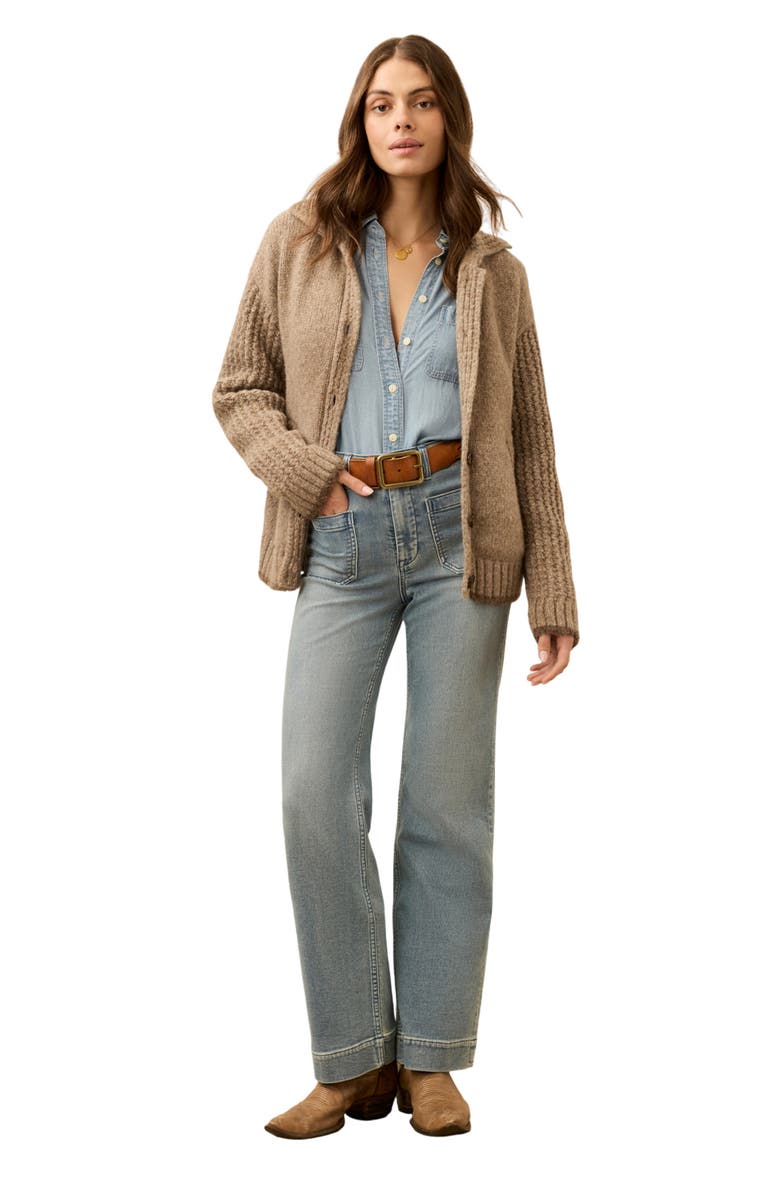 Faherty Lost Trails Alpaca Blend Cardigan, Alternate, color, Oatmeal