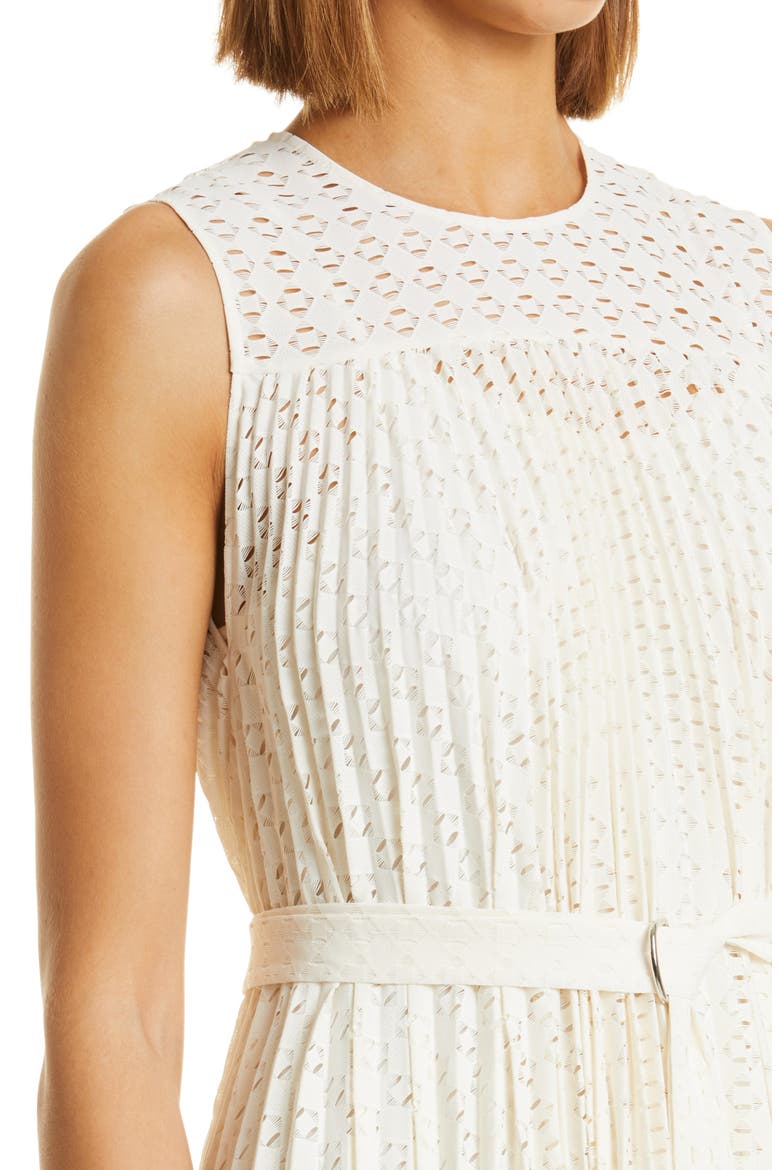 Deplica Cutout Pleated Dress, Alternate, color, SOFT CREAM
