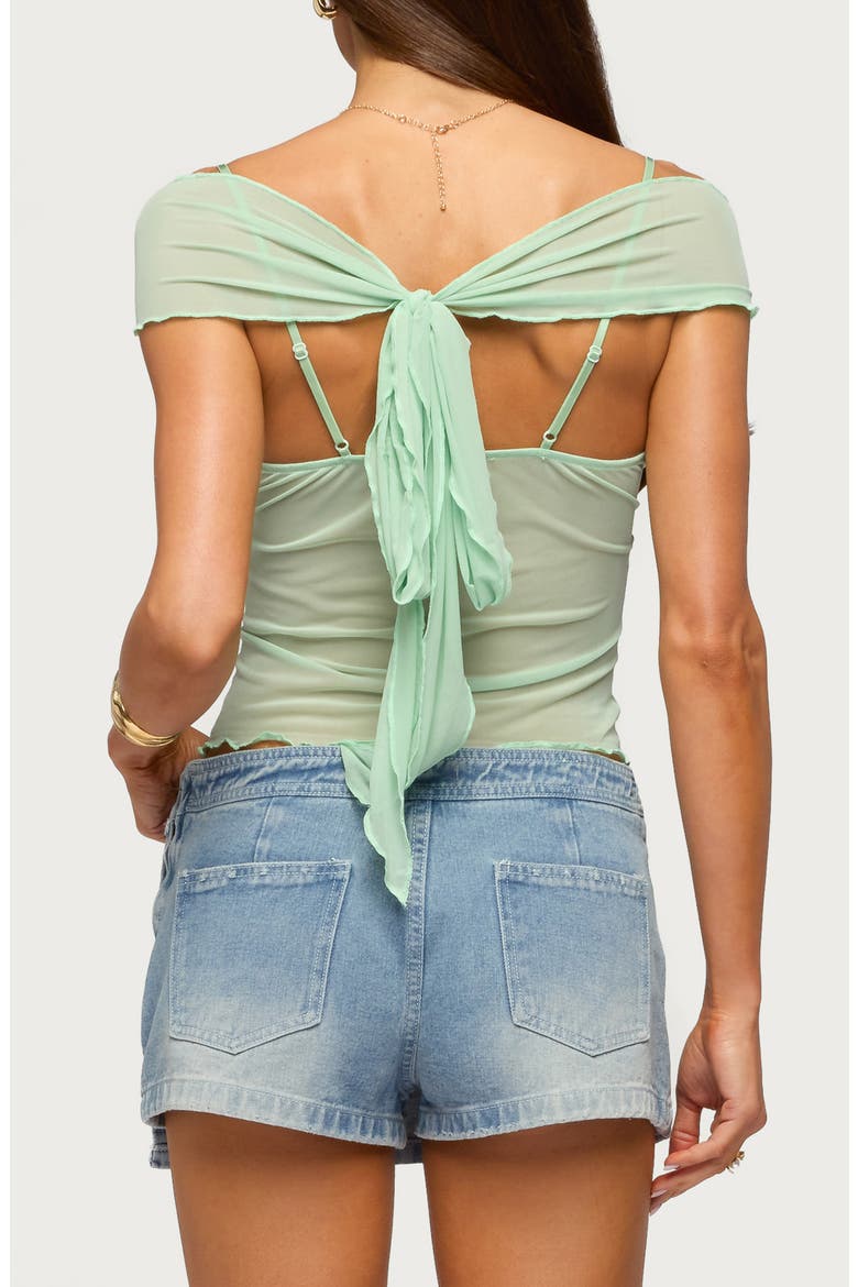 Lacey Tie Shoulder Top, Alternate, color, MINT