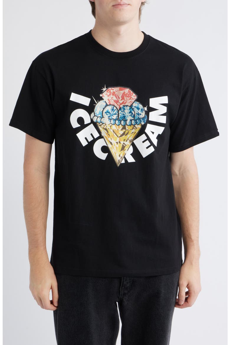 Bouquet Cotton T-Shirt, Main, color, BLACK
