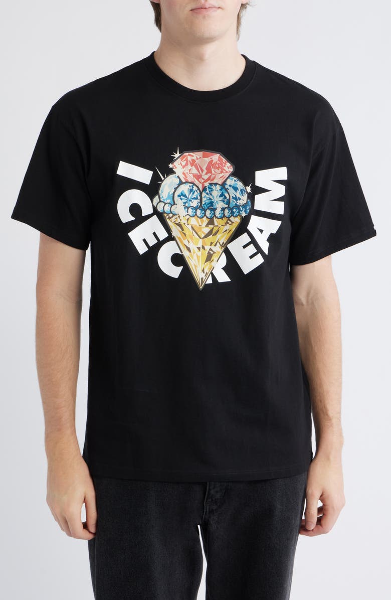 ICECREAM Bouquet Cotton T-Shirt, Main, color, Black