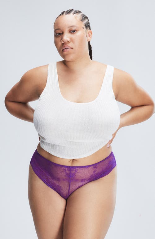 Savage X Fenty Top Drawer Lace Cheeky Briefs In Purple
